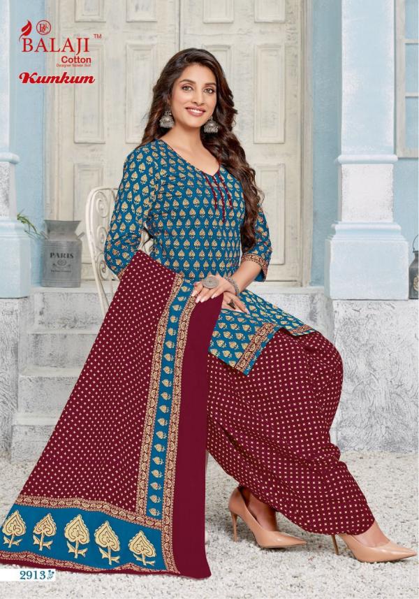 Balaji Kumkum Vol-29 Cotton Printed Patiyala Dress Material